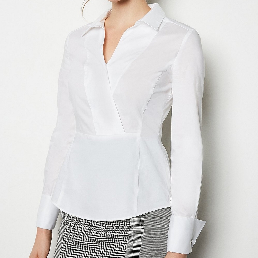 Tailored wrap white shirt
